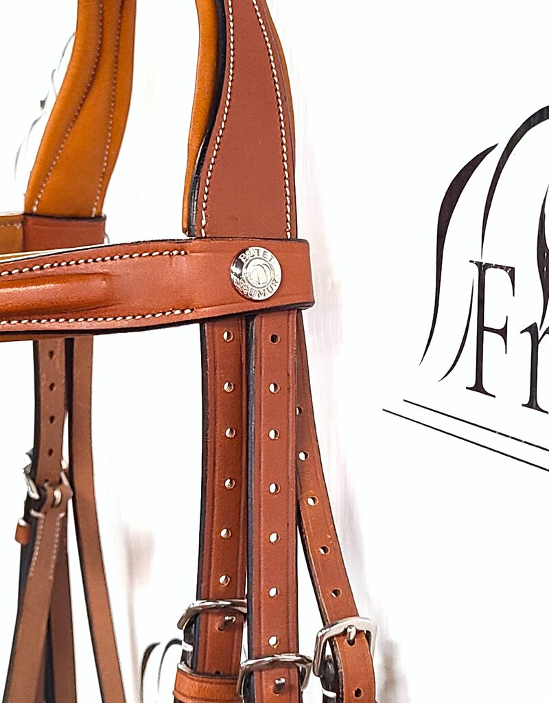 Butet *New* Butet Premium Flash Noseband Bridle Gold Full