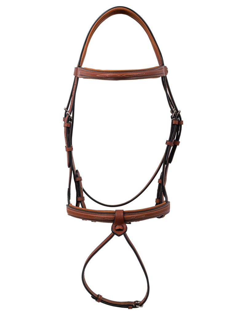 Butet *New* Butet Premium Flash Noseband Bridle Gold Full