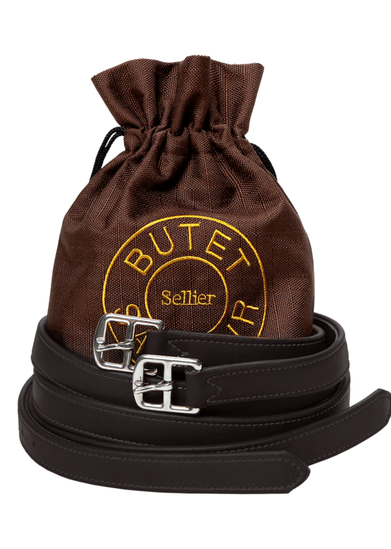 Butet Butet Standard Lined Stirrup Leathers Cachou with Tonal Stitching