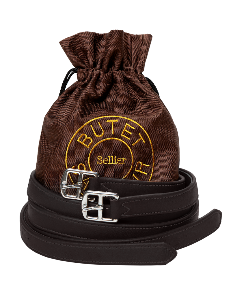 Butet Butet Standard Lined Stirrup Leathers Cachou with Tonal Stitching