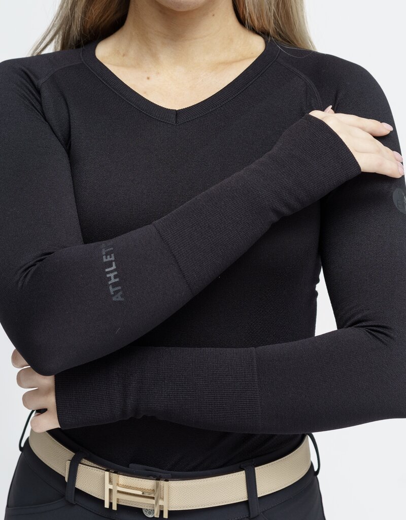 TKEQ TKEQ The 'Kennedy' Seamless Long Sleeve 2.0 V Neck Black