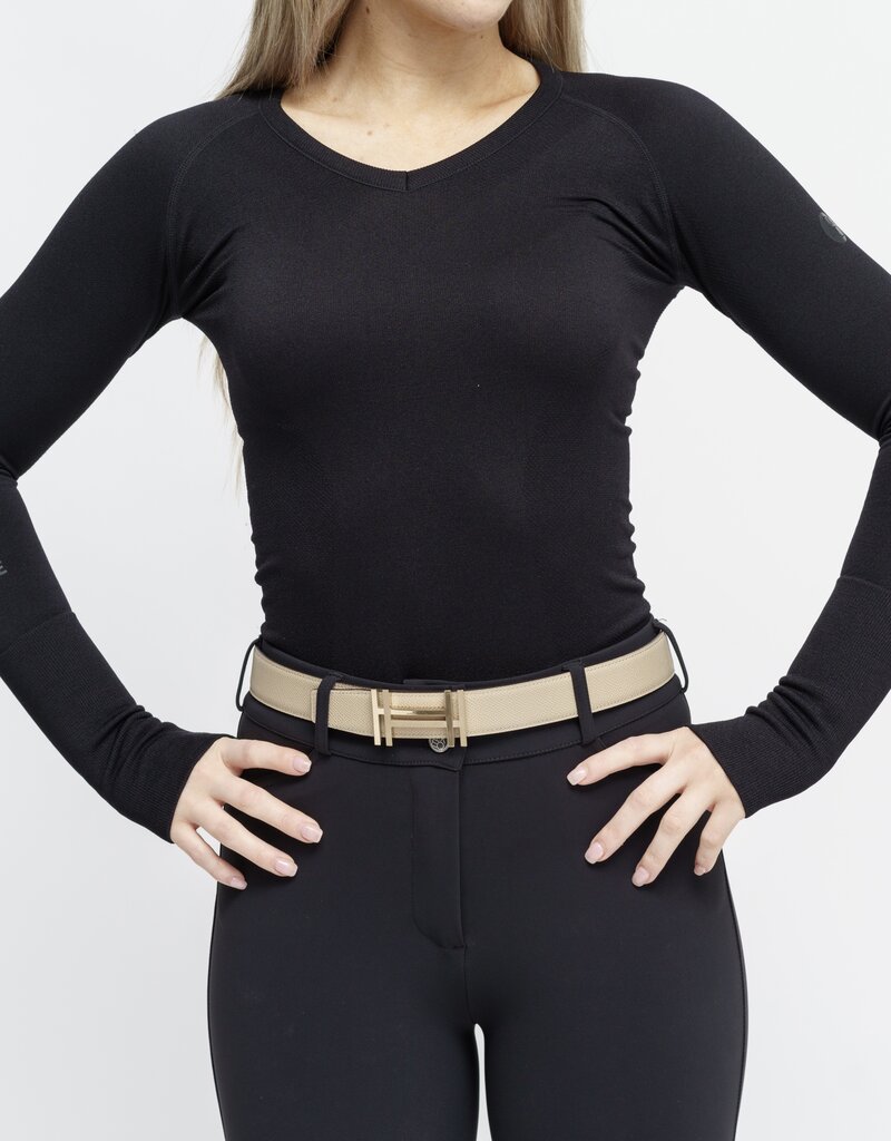 TKEQ TKEQ The 'Kennedy' Seamless Long Sleeve 2.0 V Neck Black
