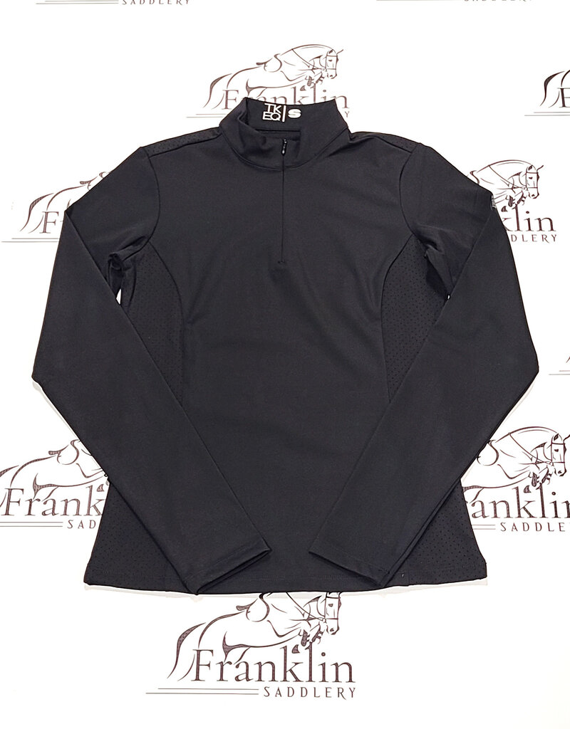 TKEQ TKEQ The 'Logan' Perforated Competition Long Sleeve Shirt Black
