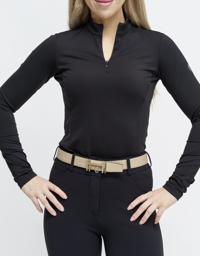 TKEQ TKEQ The 'Logan' Perforated Competition Long Sleeve Shirt Black
