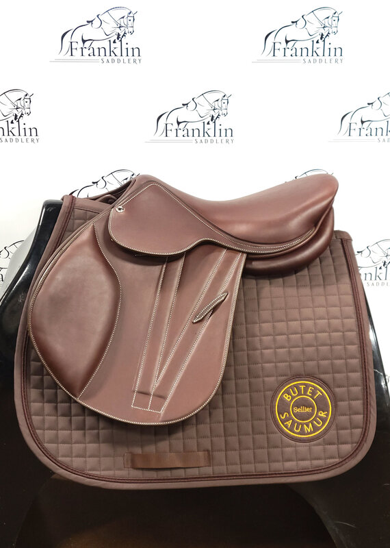 Butet Butet Premium Integrated L 16.5" Seat 2.5 Flap Standard Tree FVIRG Gold Saddle