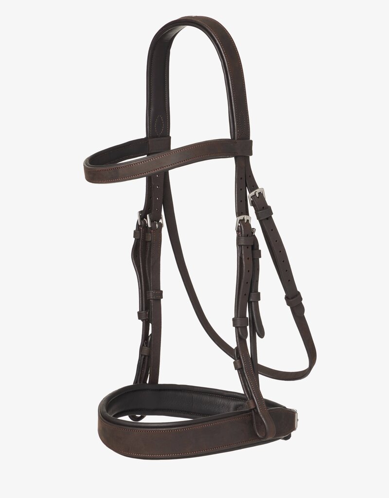 LeMieux LeMieux Flat Hunter Bridle with Laced Reins Havana/Silver Full