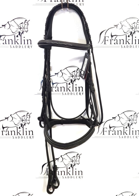 LeMieux LeMieux Stitched Hunter Bridle With Laced Reins Black/Silver