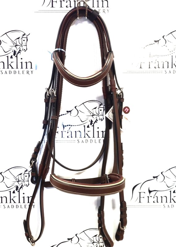 ADT Tack ADT Tack Classique Anatomical Bridle with Rubber Reins Brown