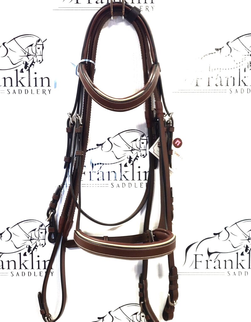 ADT Tack ADT Tack Classique Anatomical Bridle with Rubber Reins Brown