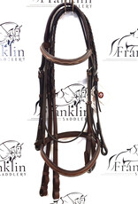 ADT Tack ADT Tack Franklin Hunter Bridle with Raised Lace Reins Brown Full