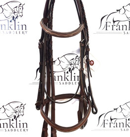 ADT Tack ADT Tack Franklin Hunter Bridle with Raised Lace Reins Brown Full