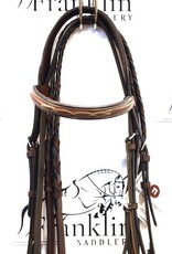ADT Tack ADT Tack Franklin Hunter Bridle with Raised Lace Reins Brown Full