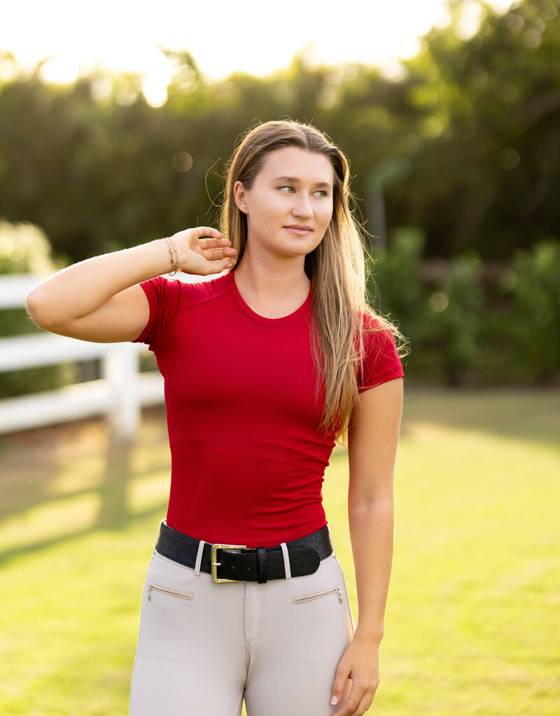 TKEQ TKEQ The 'Kennedy' 2.0 Seamless Short Sleeve Shirt Sour Cherry