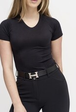 TKEQ TKEQ The 'Kennedy' 2.0 Seamless Short Sleeve V Neck Shirt Black