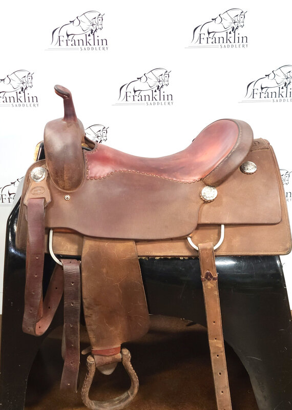 David Pollat Cutting Saddle 17" Seat Consignment #763