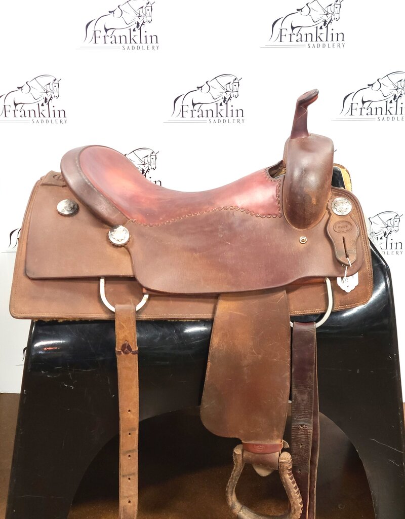 David Pollat Cutting Saddle 17" Seat Consignment #763