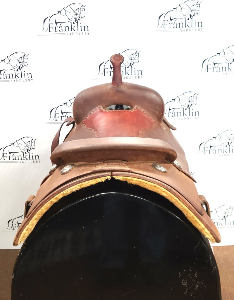 David Pollat Cutting Saddle 17" Seat Consignment #763
