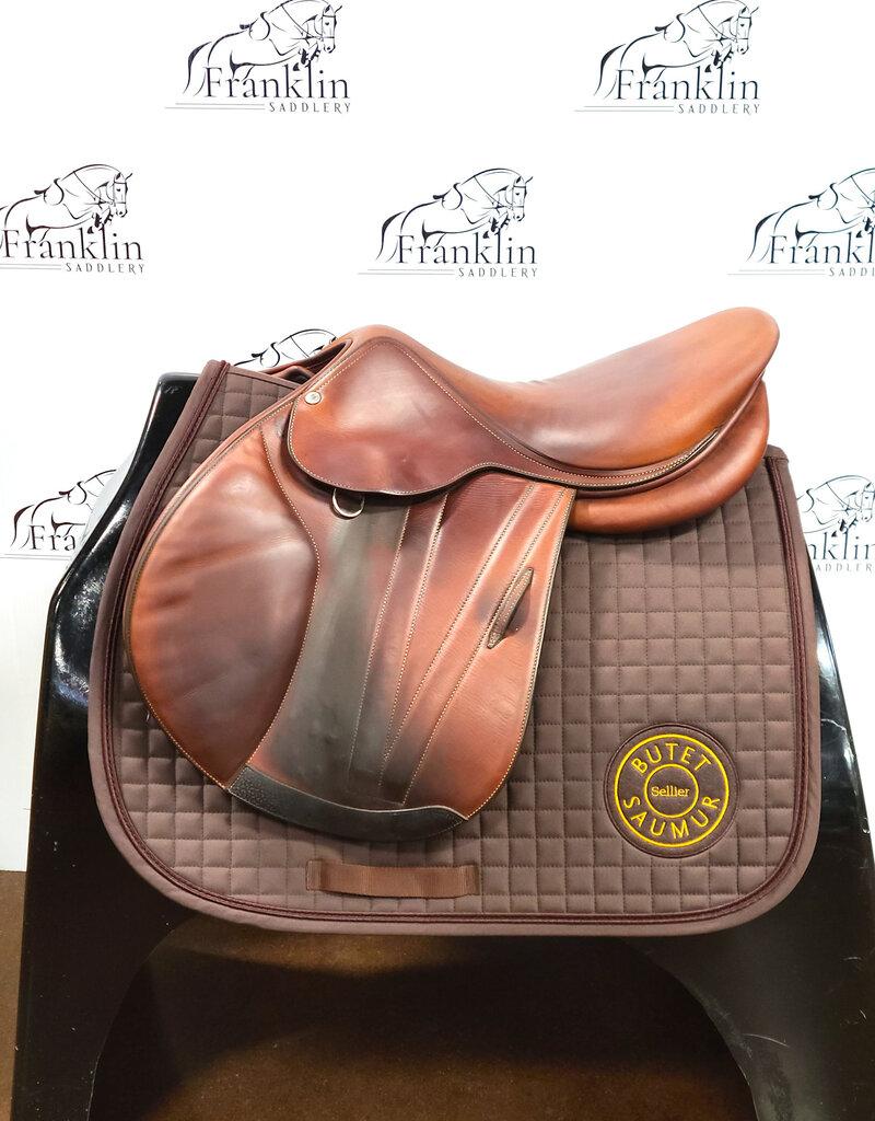 Butet Used Butet Premium L 17" Seat 2.5 Flap Standard Tree Gold Saddle Consignment #772