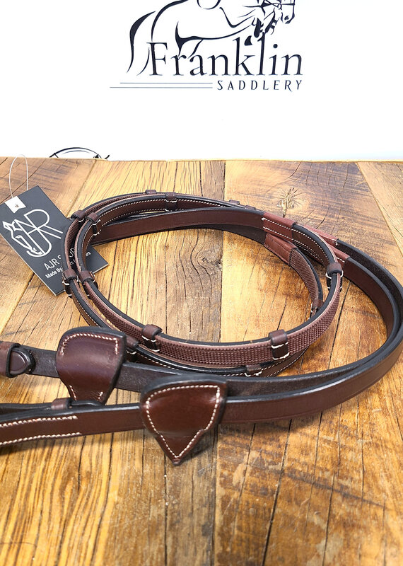 AJR Sport AJR 5/8" Leather Rein With Inner Rubber Strip And Leather Grips