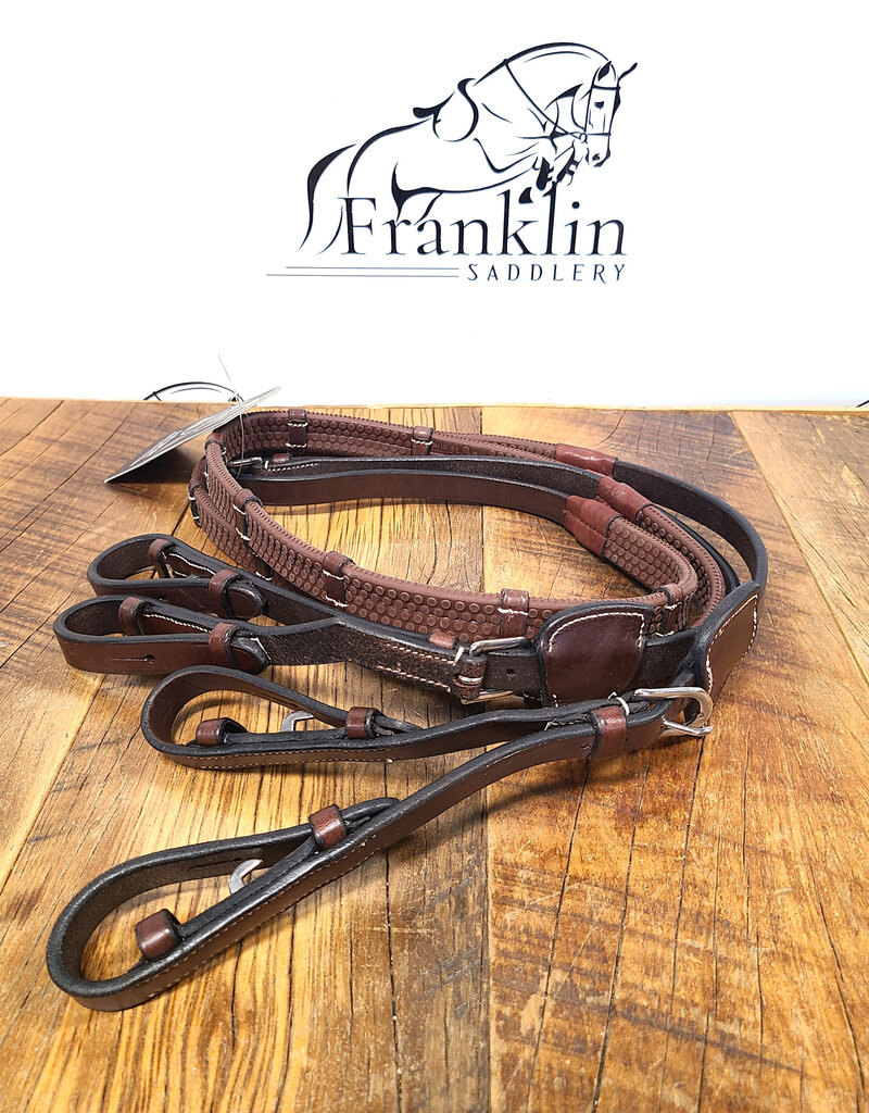 AJR Sport AJR Rubber Covered Converter Reins With Leather Grips