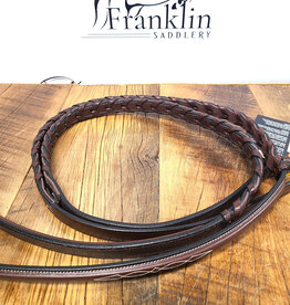 AJR Sport AJR Fancy Raised Laced Leather Rein with Rubber Lining