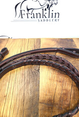 AJR Sport AJR Fancy Raised Laced Leather Rein with Rubber Lining