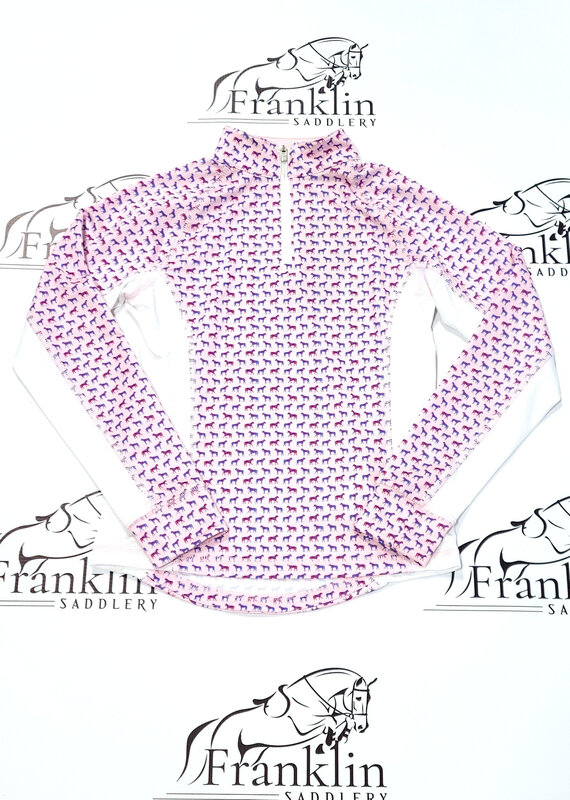 Romfh Romfh Kids Quarter Zip Sunshirt Pale Lilac Little Horses