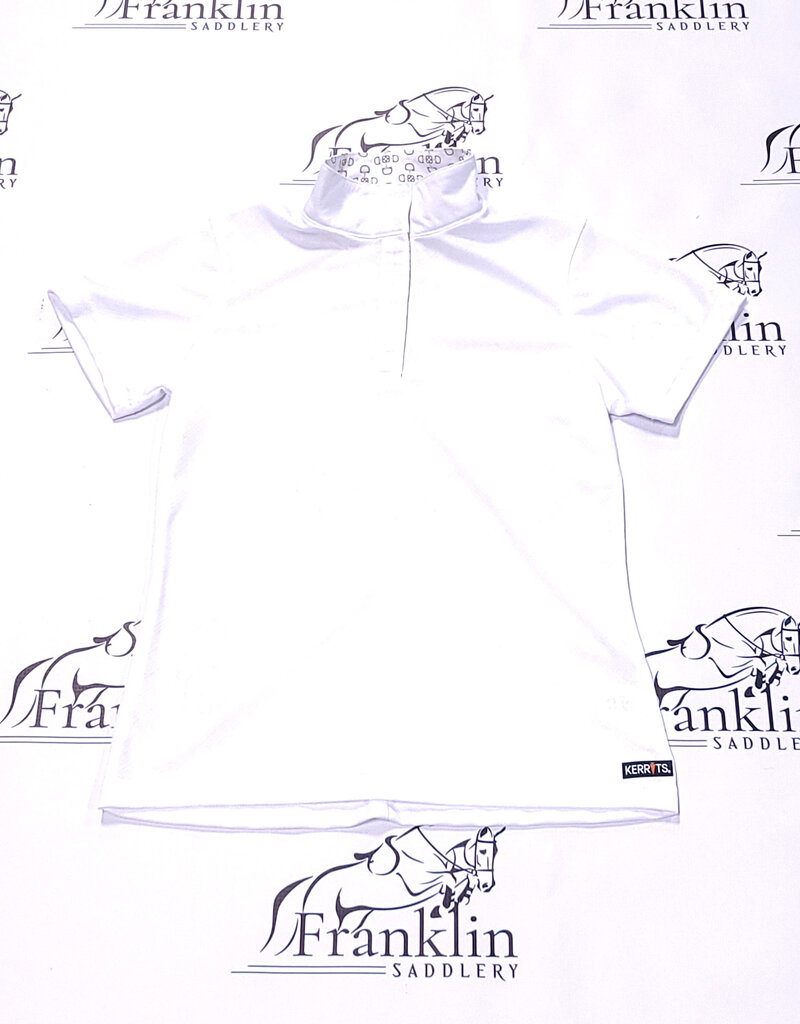 Kerrits Kerrits Kids Encore Short Sleeve Show Shirt White/Bit of Luck