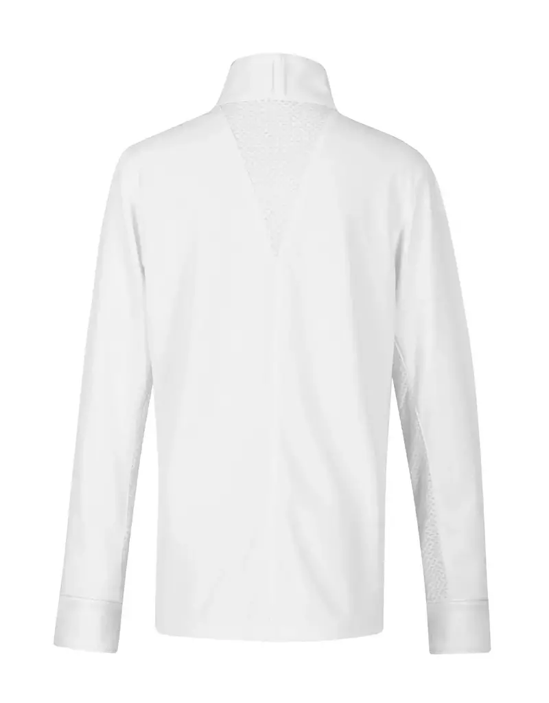 Kerrits Kerrits Kids Encore Long Sleeve Show Shirt White/Bit of Luck