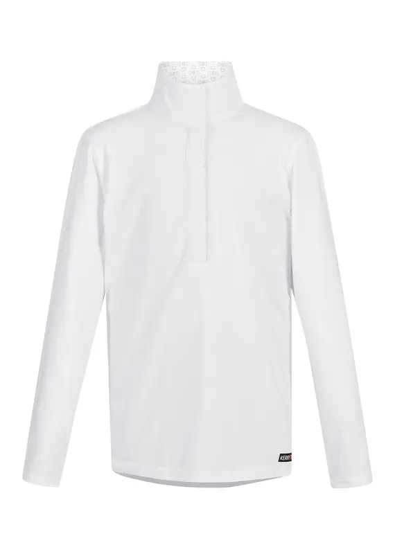 Kerrits Kerrits Kids Encore Long Sleeve Show Shirt White/Bit of Luck