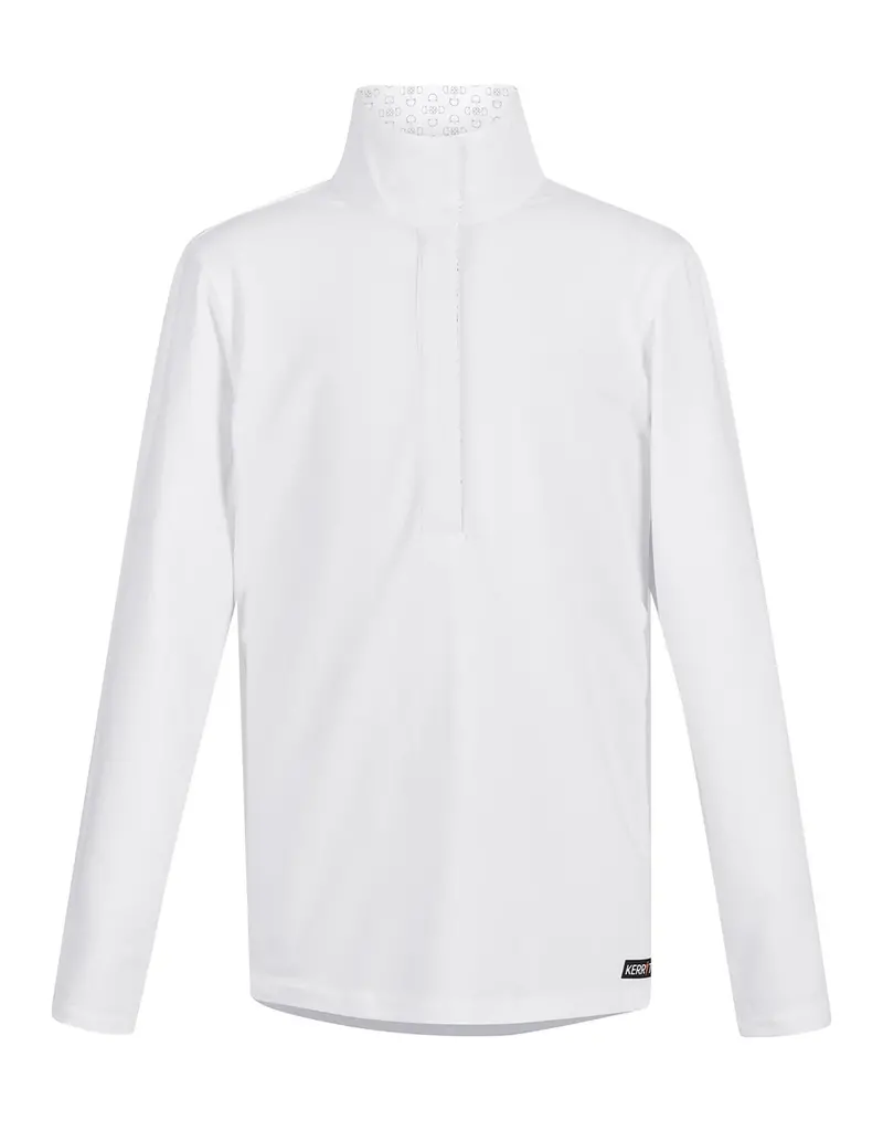 Kerrits Kerrits Kids Encore Long Sleeve Show Shirt White/Bit of Luck