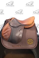 Used Butet M 17.5" Seat 2.5 Flap Standard Tree Gold Saddle Consignment #791