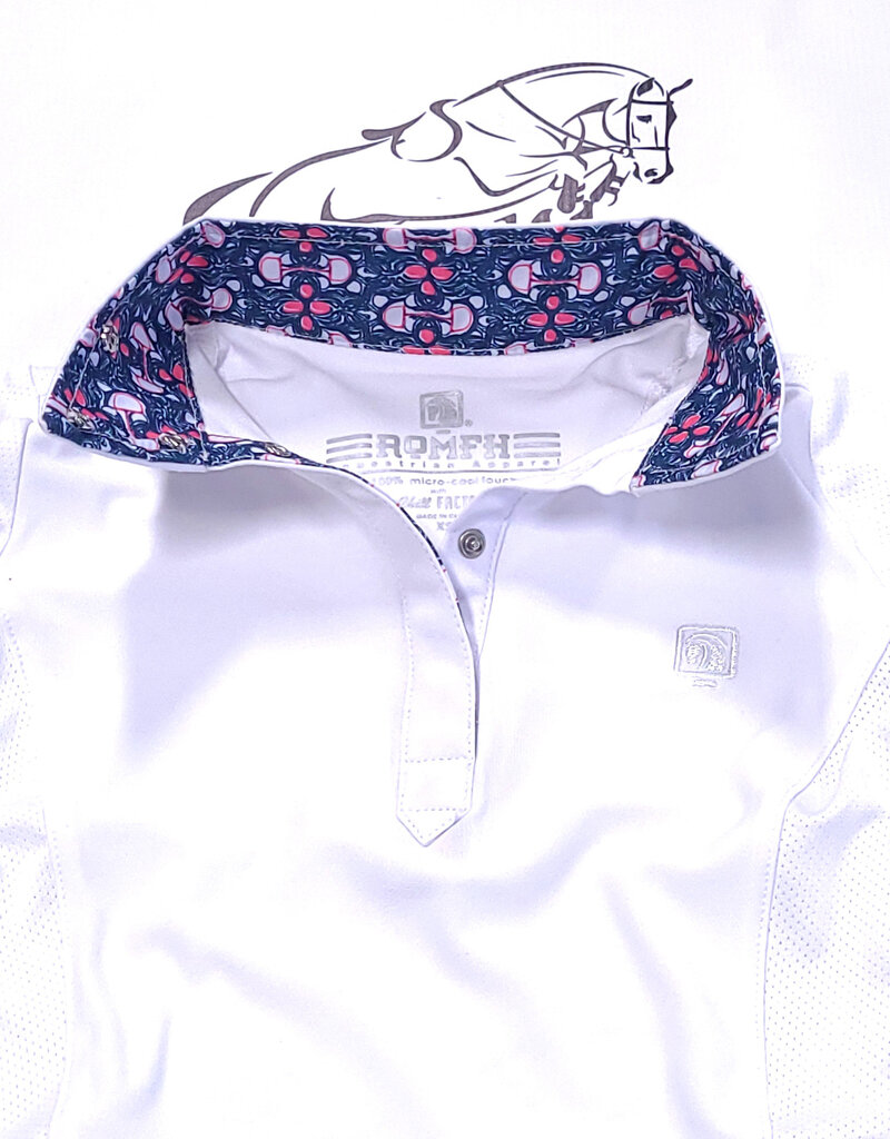 Romfh Romfh Children's Sarah Short Sleeve Show Shirt White/Lilly Bits Juicy Pink