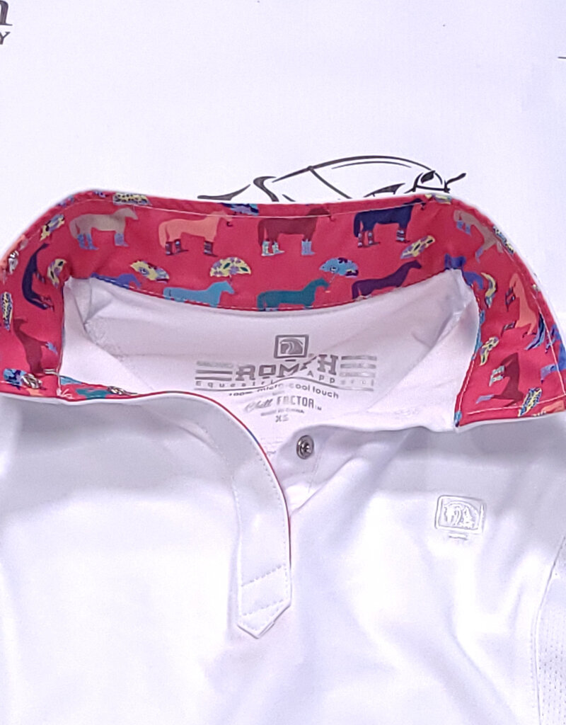 Romfh Romfh Childrens Sarah Long Sleeve Show Shirt White/Pink Welly Ponies