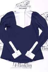 Ovation Ovation Ladies Bib Front Long Sleeve Show Shirt Navy/White