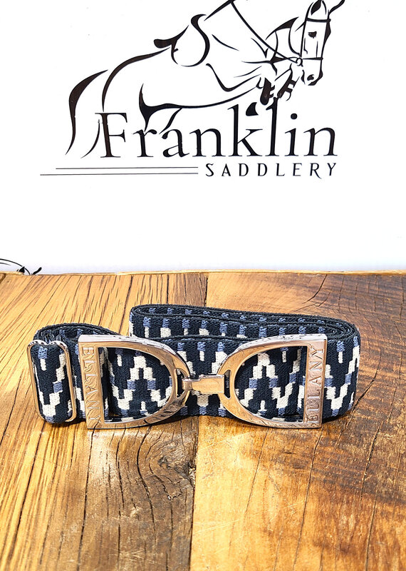 Ellany Equestrian Ellany 1.5" Silver Stirrup Elastic Belt Lantanas