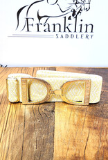 Ellany Equestrian Ellany 1.5" Gold Stirrup Elastic Belt Buttercream Tribal