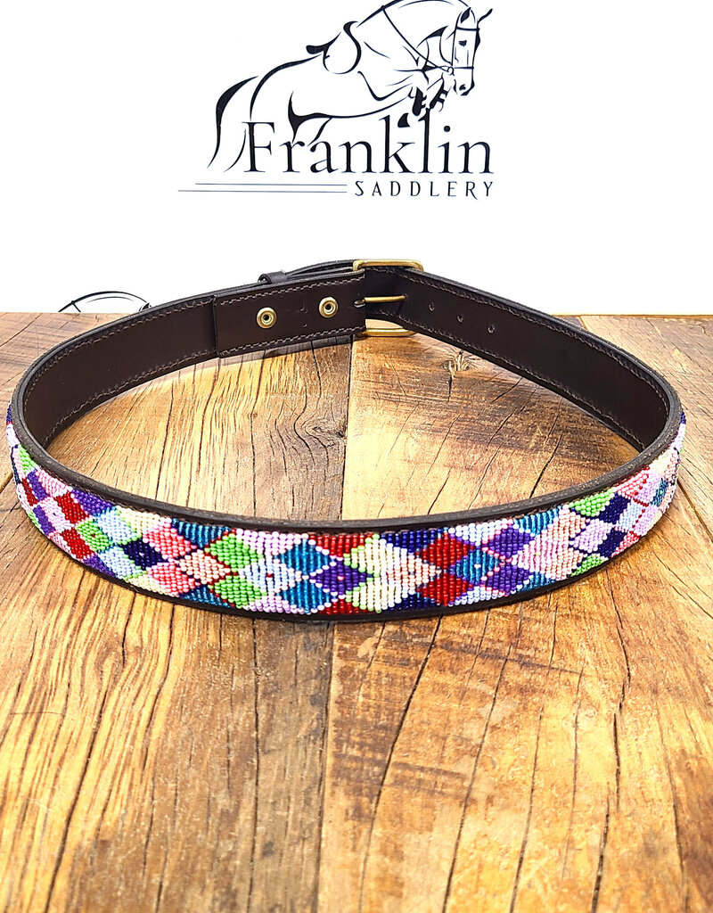 The Kenyan Collection The Kenyan Collection Posey Argyle Beaded Belt 34"