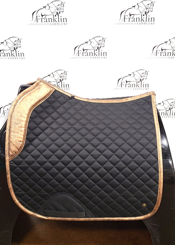 Sixteen Cypress Sixteen Cypress Dressage Pad Black and Gold Leaf Full