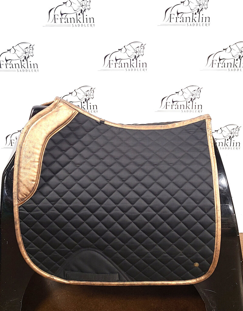 Sixteen Cypress Sixteen Cypress Dressage Pad Black and Gold Leaf Full