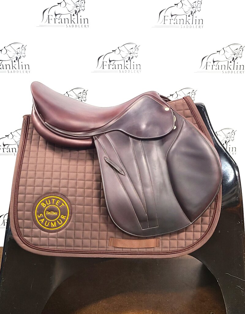 Butet Used Butet Premium M 17.5" Seat 2.5 Flap Extra Wide Tree D+TF Panel Cachou Saddle Consignment #639