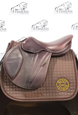 Butet Used Butet L 17" Seat 2.5 Flap X-wide Tree Cachou Wool Flocked Saddle Consignment #658