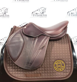 Butet Used Butet L 17" Seat 2.5 Flap X-wide Tree Cachou Wool Flocked Saddle Consignment #658