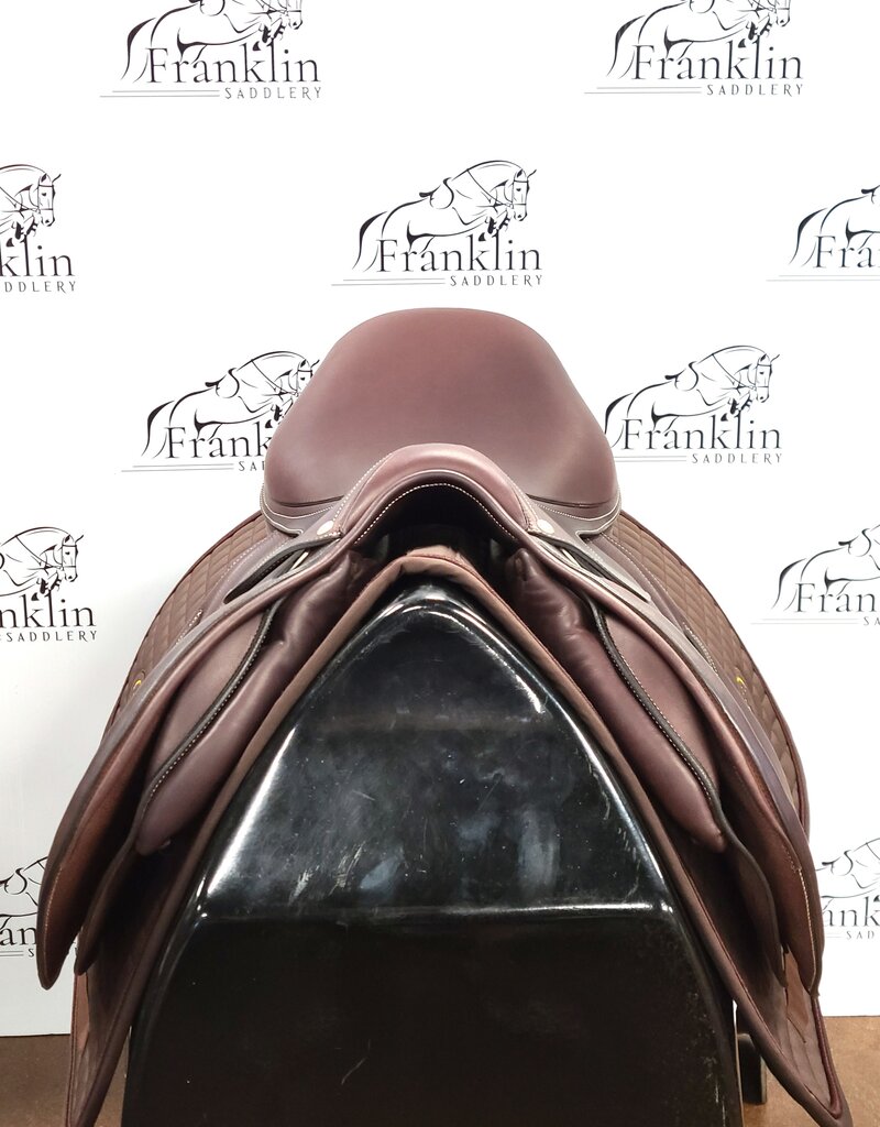 Butet Used Butet L 17" Seat 2.5 Flap X-wide Tree Cachou Wool Flocked Saddle Consignment #658