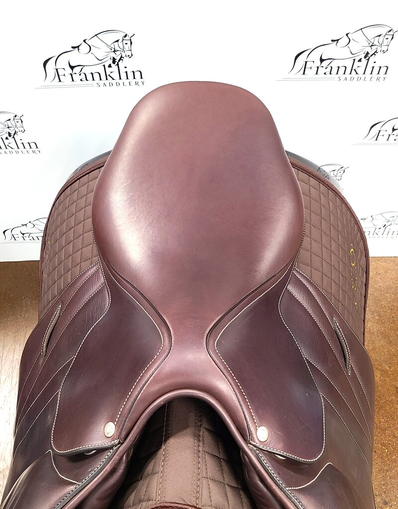 Butet Used Butet L 17" Seat 2.5 Flap X-wide Tree Cachou Wool Flocked Saddle Consignment #658