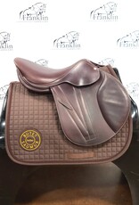 Butet Used Butet L 17" Seat 2.5 Flap X-wide Tree Cachou Wool Flocked Saddle Consignment #658