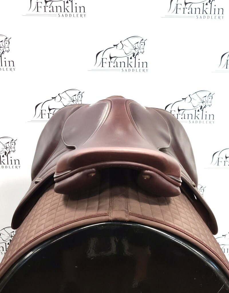 Butet Used Butet L 17" Seat 2.5 Flap X-wide Tree Cachou Wool Flocked Saddle Consignment #658