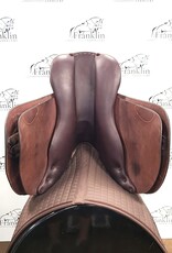 Butet Used Butet L 17" Seat 2.5 Flap X-wide Tree Cachou Wool Flocked Saddle Consignment #658