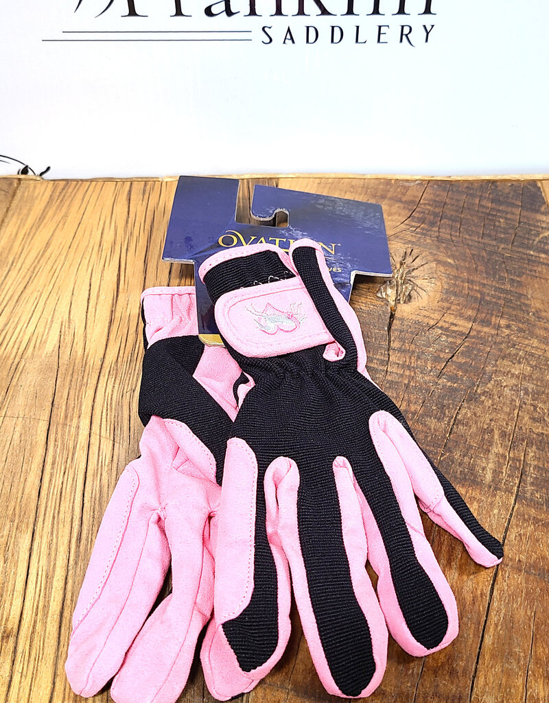 Ovation Ovation Hearts & Horses Gloves Pink/Black