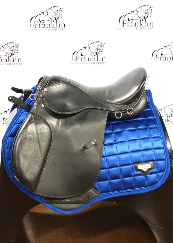 Black All Purpose English Saddle 17" Seat Wide Tree Consignment #815